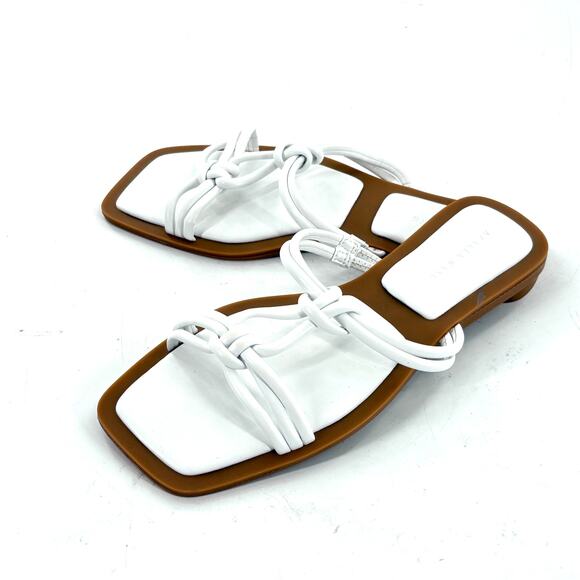 Azalea Wang Stetson Knot Sandals 9 NWOT White Slip On Resort Travel Beach Cruise - Picture 4 of 5